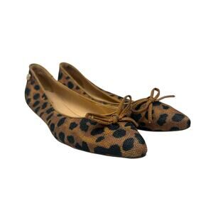 Schutz Leopard Print Pointed‎ Toe Ballet Flats Size 37 US 7